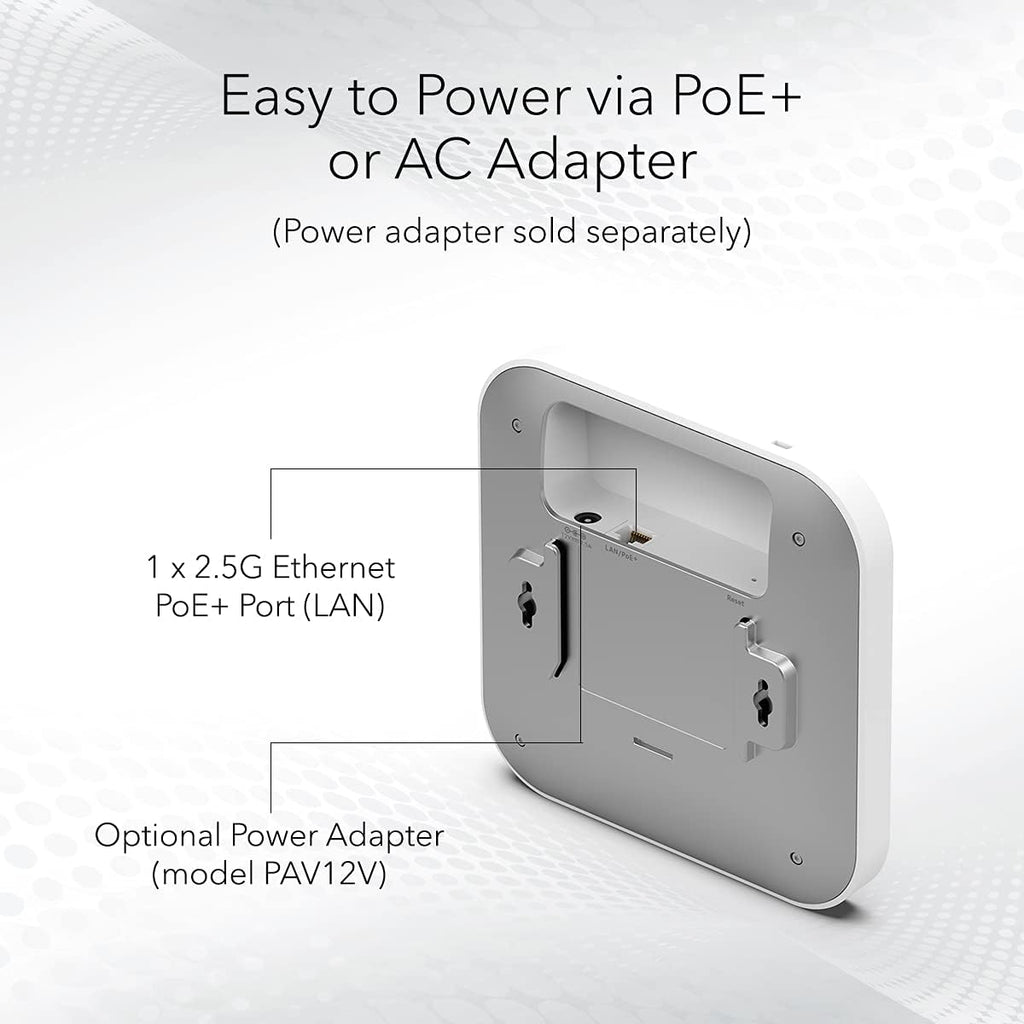 NETGEAR WAX610 Dual-Band WiFi 6 Access Point | GigE, 2.5 GigE | Insight Cloud Management | Cloud Care's 3-Year Warranty SupportPlus Included