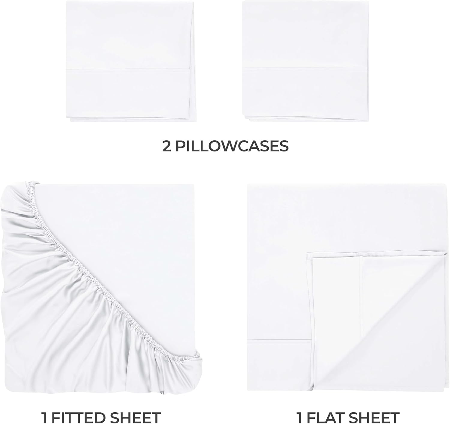 Superior Modal from Beechwood 300-Thread Count Solid Deep Pocket Sheet Set, King, White, 4-Piece SetxSuperior