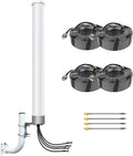 5G 4G 4x4 MIMO External Wide-Band Antenna Kit Outdoor High Gain Omni Directional Antenna with 32ft Cable for Cellular Hotspot Router Gateway Compatible with Verizon, AT&T T-Mobile Home Internet