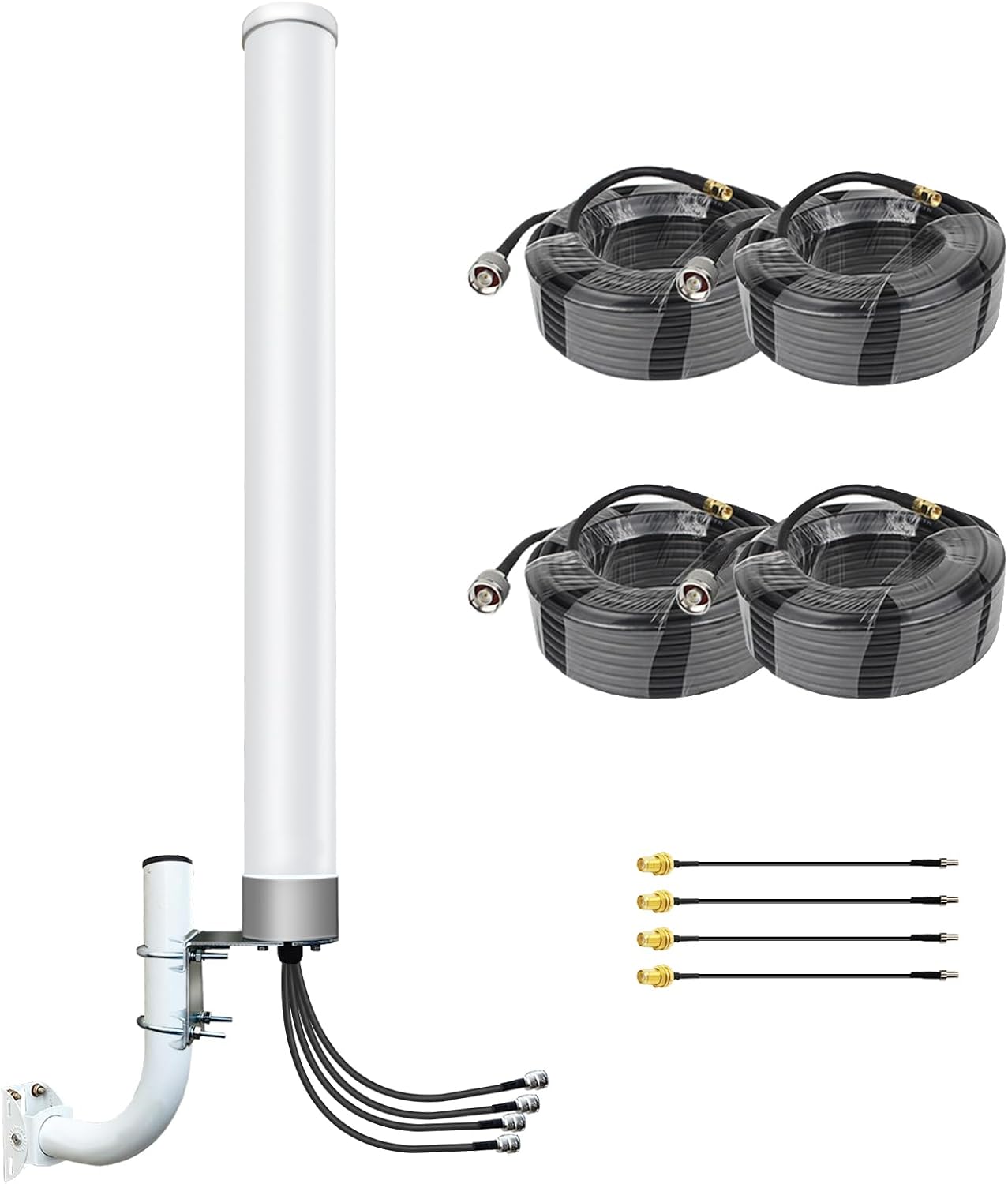 5G 4G 4x4 MIMO External Wide-Band Antenna Kit Outdoor High Gain Omni Directional Antenna with 32ft Cable for Cellular Hotspot Router Gateway Compatible with Verizon, AT&T T-Mobile Home Internet