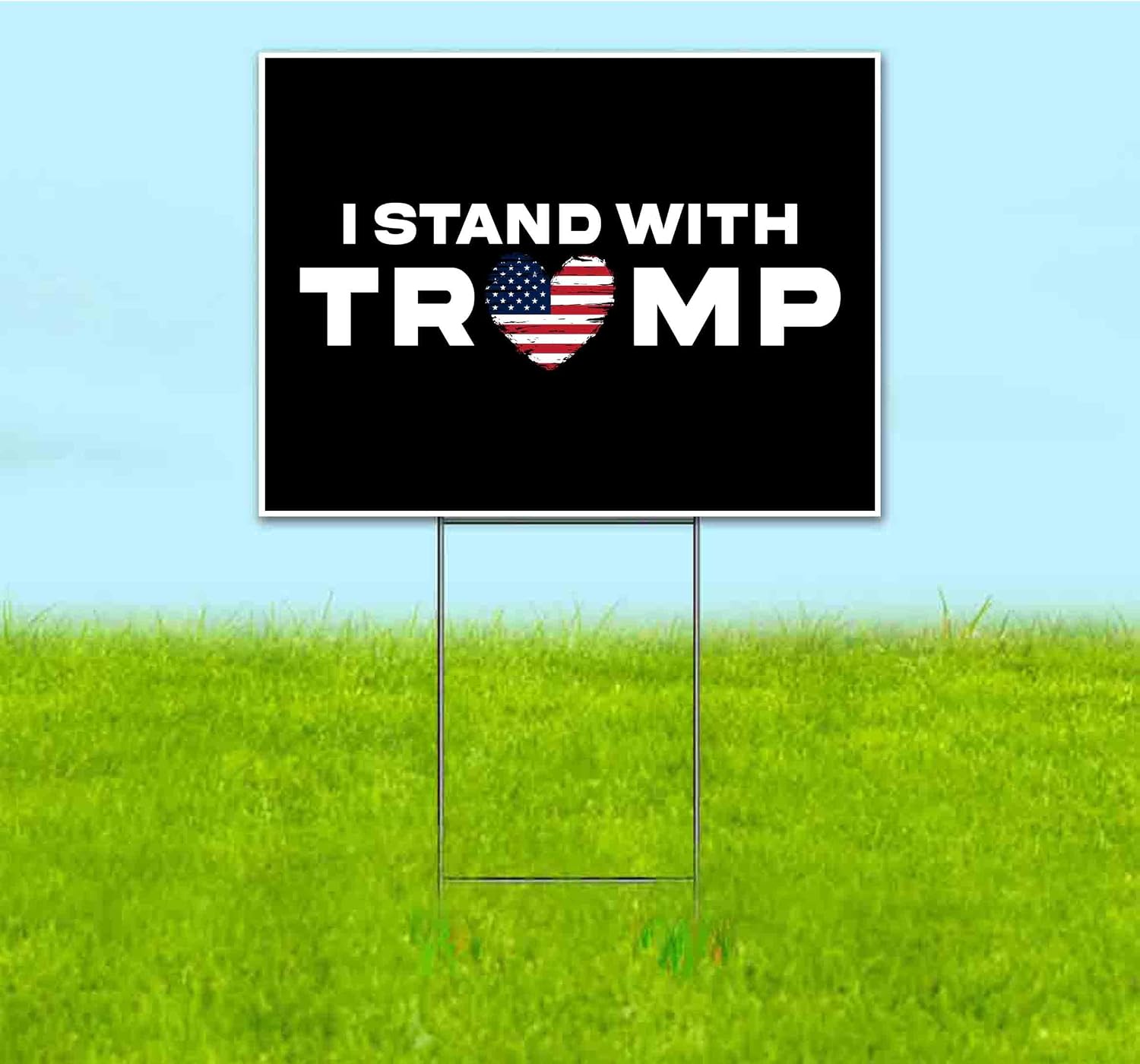 I Stand with Trump (18' x 24') Yard Sign, Quantity Discounts, Multi-Packs, Includes Metal Step Stake, Bandit, Lawn Sign, Advertising, USA | Trump, Republican, Political, Politics, American, USA