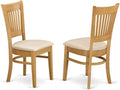 East West Furniture VAC-OAK-C Vancouver Dining Chairs - Linen Fabric Upholstered Wood Chairs, Set of 2, Oak