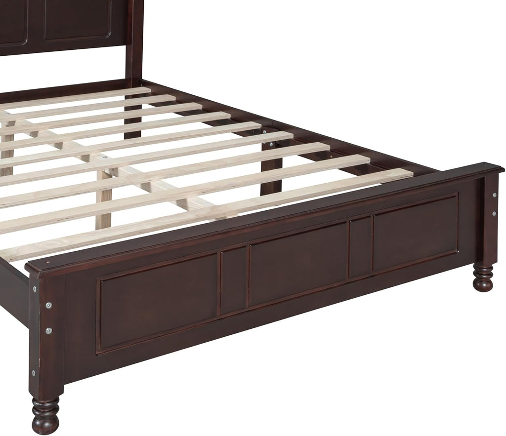 LUMISOL 3 Pieces Bedroom Sets - Full Size Wood Platform Bed and 2 Nightstands, 3 Piece Full Bedroom Furniture Set, No Box Spring Needed, Dark Walnut