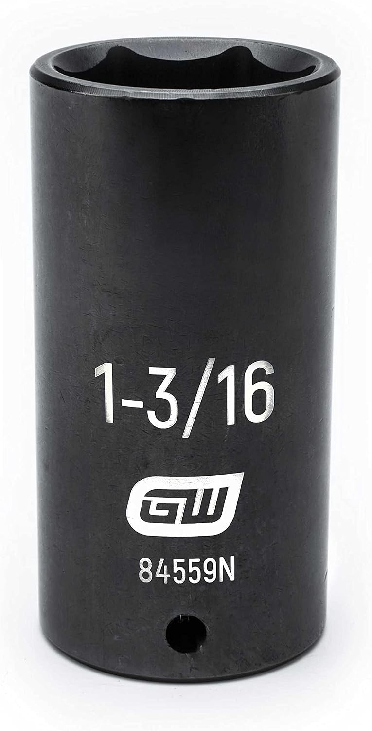 GEARWRENCH 39 Pc. 1/2' Drive 6 Pt. Impact Socket Set, Standard & Deep, SAE - 84947N, Black