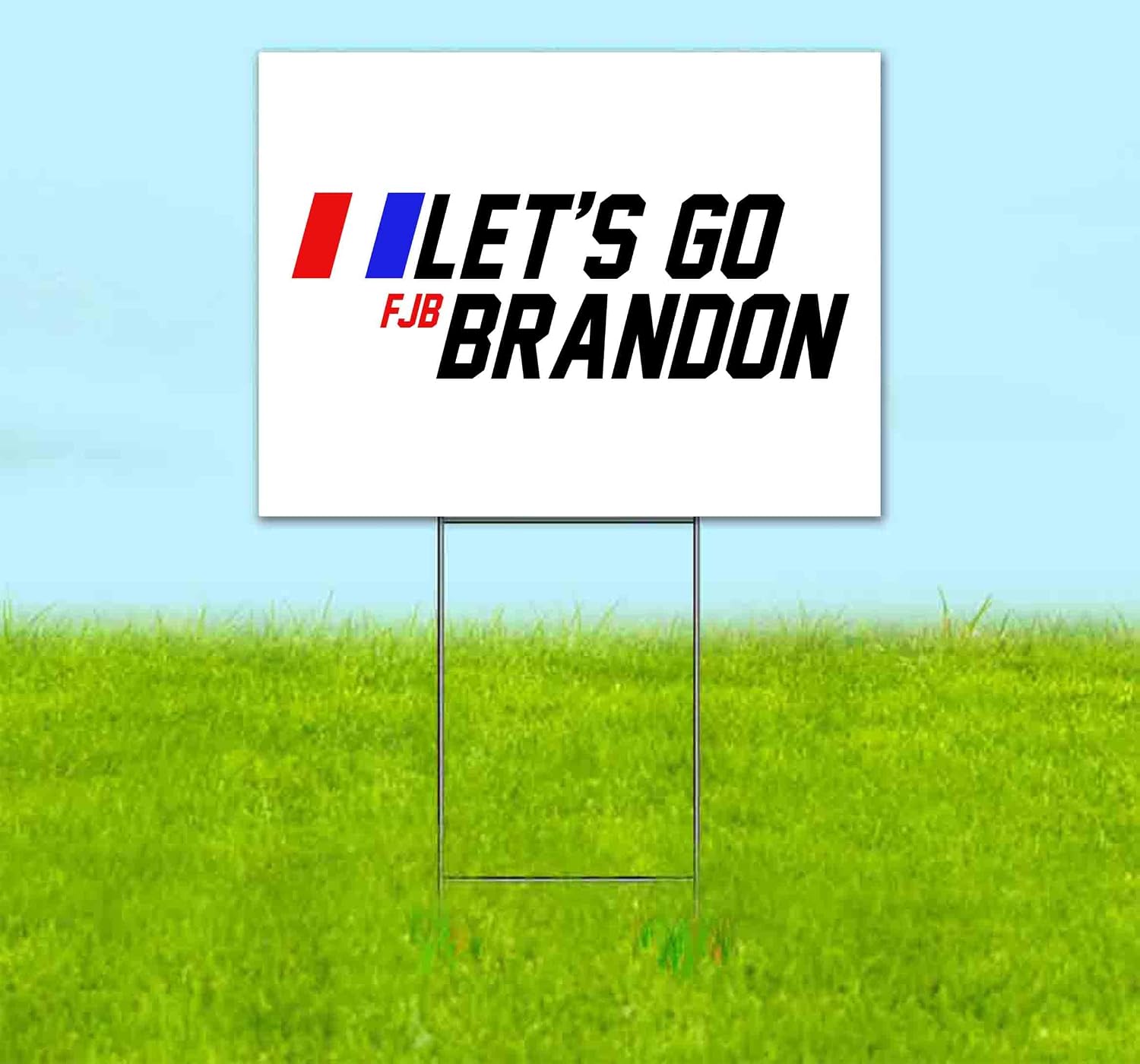 Let's Go Brandon (18' x 24') Yard Sign, Quantity Discounts, Multi-Packs, Includes Metal Step Stake, Bandit, Lawn Sign, Advertising, USA | Trump, Biden, Political, MAGA, Republican, Election