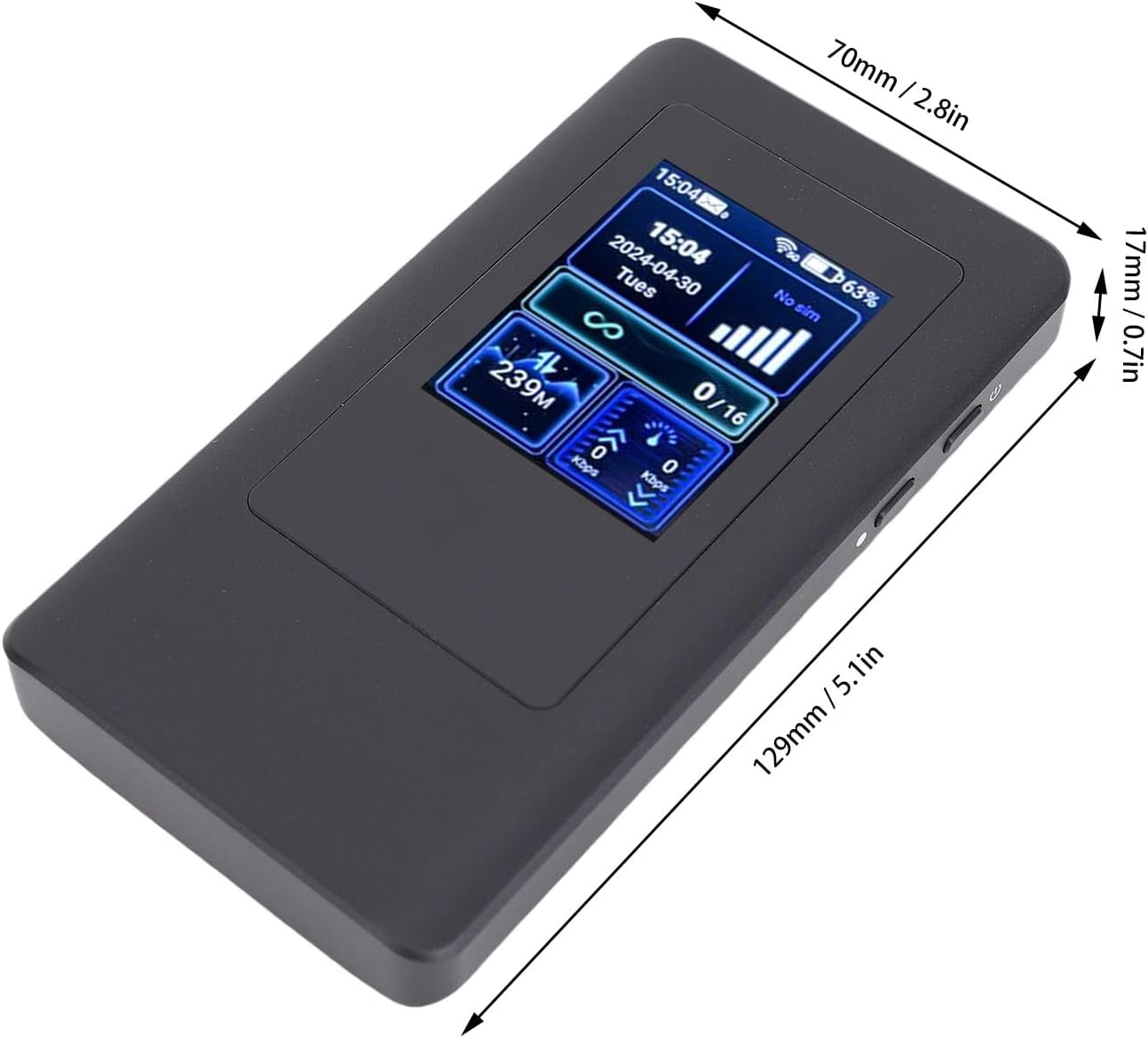 4G 5G Portable WiFi Hotspot, 2.4GHz 5GHz Dual Band WiFi Router with Display Screen & Card Slot, 1200mbps Wireless Travel Router Support for MTK Chip, 16 Connected Devices