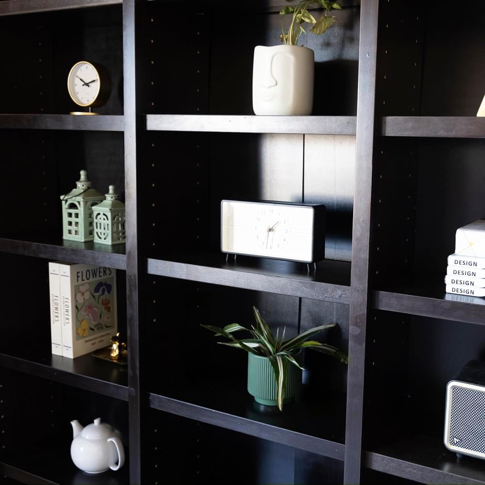 Concepts In Wood Traditional 84' Tall Triple Wide 18-Shelf Genuine Bookcase with 15 Adjustable Shelves & 3 Fixed Shelves, Quick & Simple Assembly, in Chocolate Espresso Finish