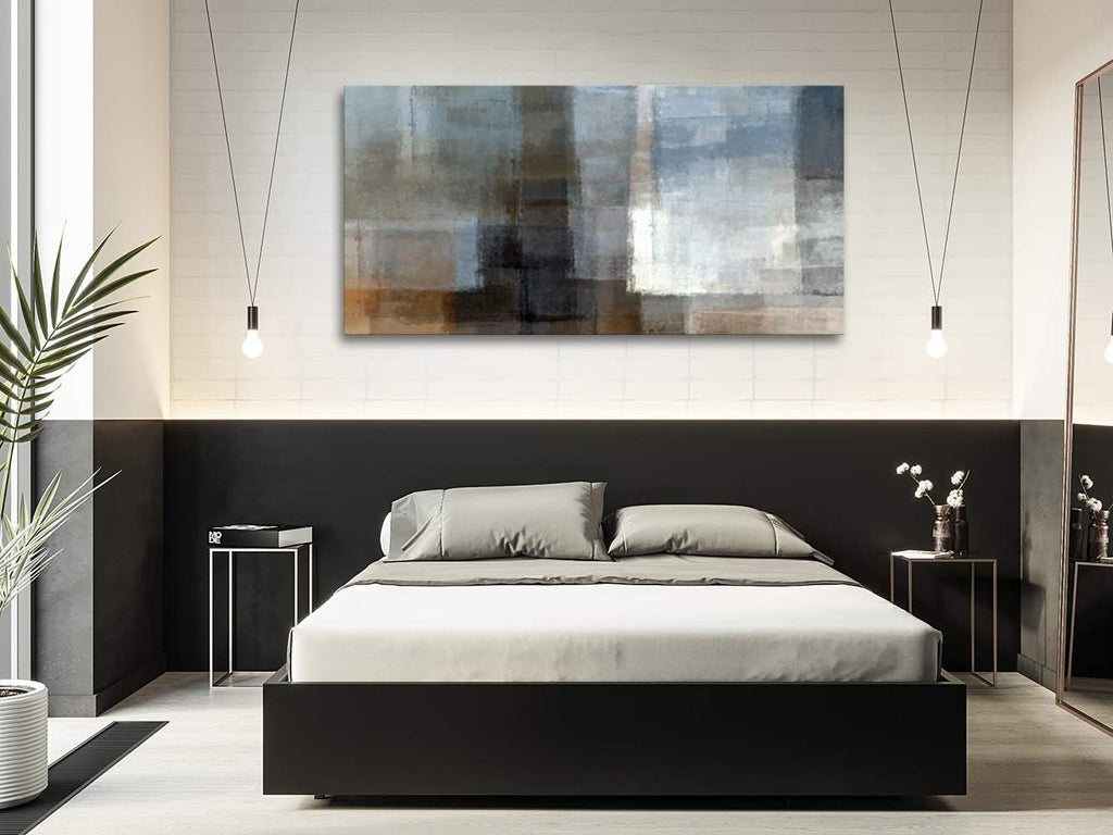 Muolunna A62275 Canvas Prints Abstract Wall Art Print Paintings Grey and Brown Home Decor Stretched and Framed Ready to Hang for Living Room Bedroom and Office Home Kitchen Artwork 30x60inch