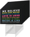 SIGNS OF JUSTICE 10 Pack | We Believe Yard Sign | Weather-Proof Corrugated Plastic Sign Material | Bright, Bold and Double Sided We Believe Sign Political Yard Sign