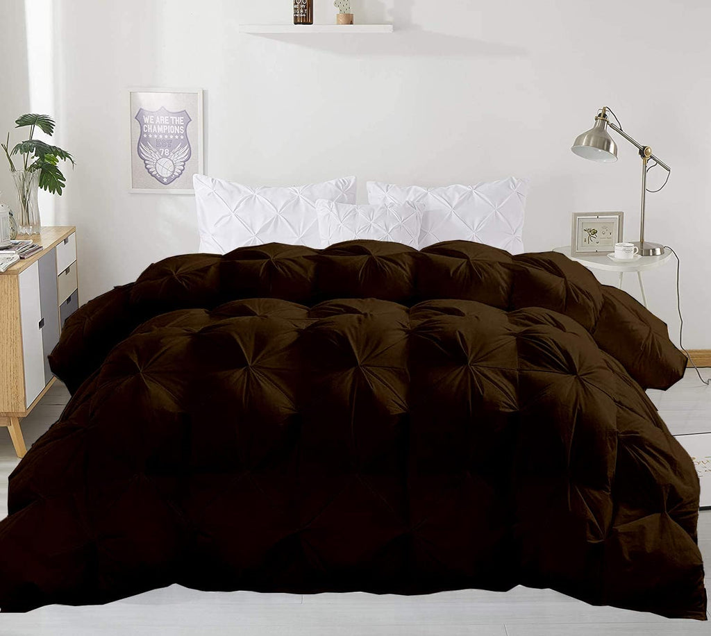 Super Soft 1000-TC All Season Down Alternative Comforter & 2pc Pillow Shams Super King (98' x 108') Inches Decorative Pintuck Comforter 100% Egyptian Cotton 600-GSM Fill & 8-Corner Tabs