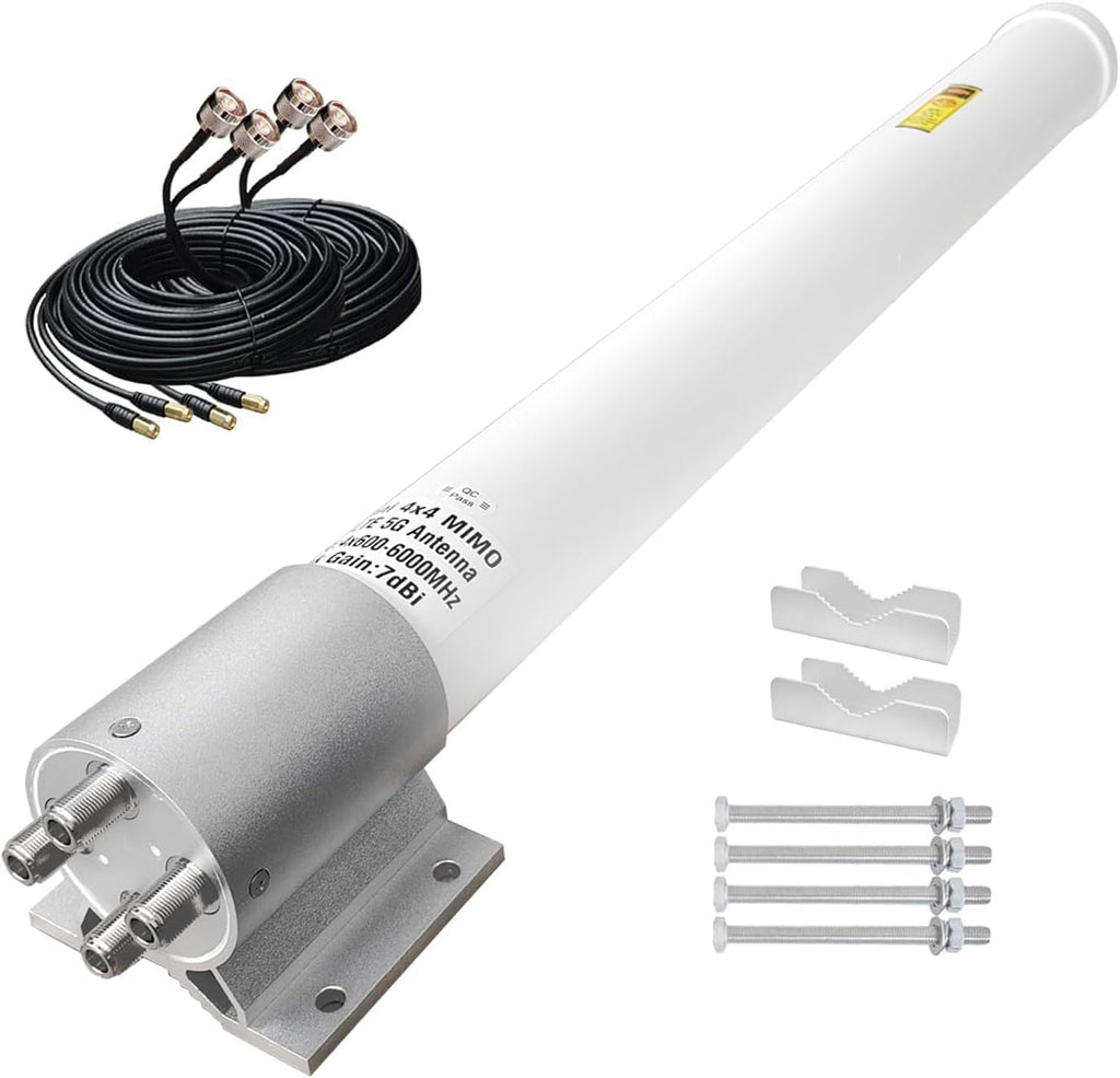 Omni-Directional 4x4 MIMO Antenna t-Mobile, Outdoor 4G LTE 5G Cellular Antenna with 2 Dual 10 Meter Cable for Router & Gateways Home Internet