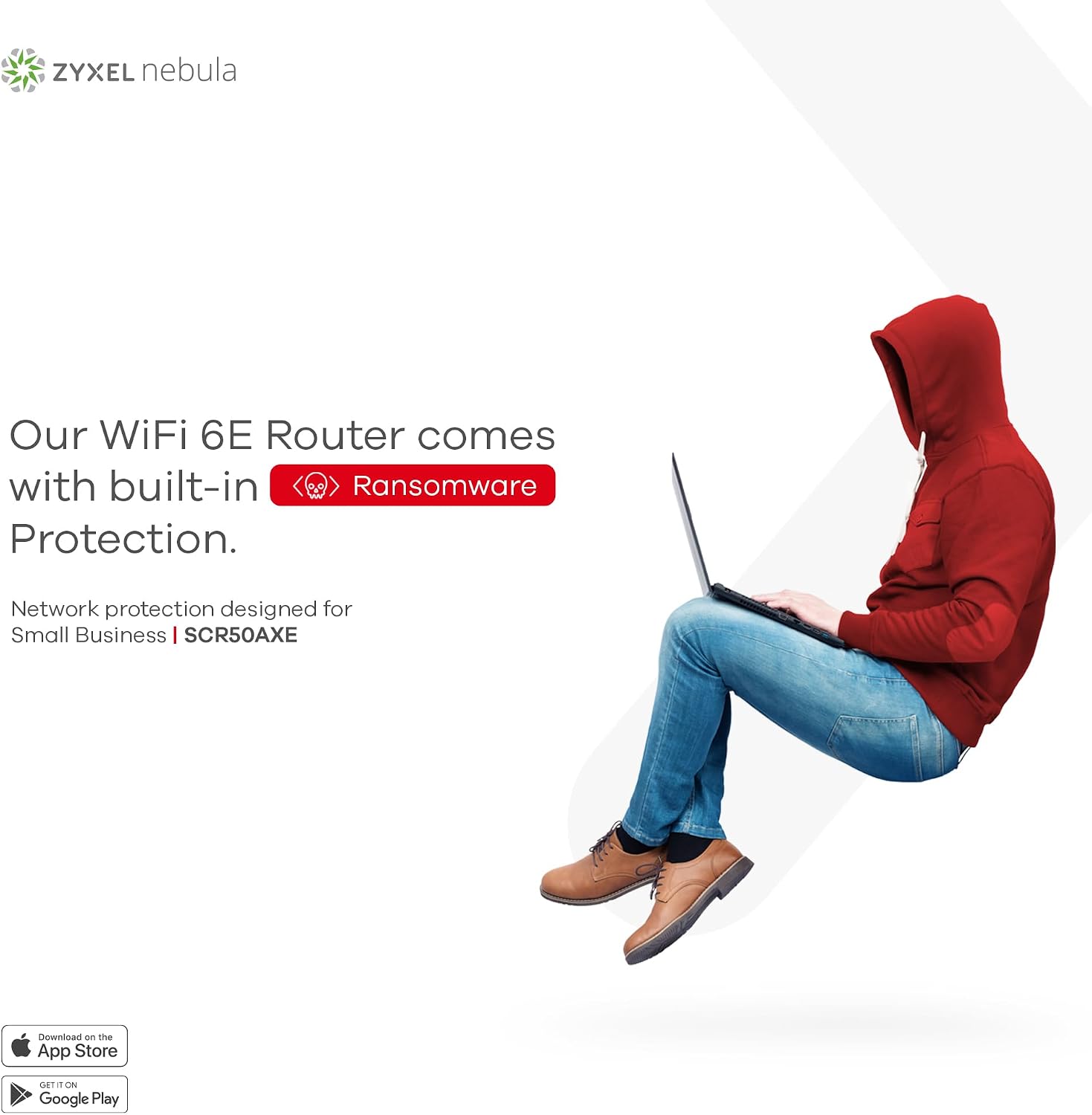 Zyxel Secure Cloud-Managed Router with AXE5400 Tri-Band WiFi Subscription-Free Network Security, Manageable via Nebula APP/Ideal for Small Office/Small Branch. [SCR 50AXE]