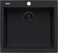 Ruvati 23 x 20 inch epiGranite Drop-in Topmount Granite Composite Quartz Single Bowl Wet Bar Prep Sink - Midnight Black - RVG1023BK