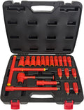 Rhino Tools 1000V Insulated SAE Socket Set | 20 Piece 3/8' Drive | 5 Hex Bits