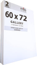 milo Stretched Artist Canvas | 60 x 72 inches | 2 Pack | 1.5' inch Thick Gallery Profile | 15 oz Primed Large Canvases for Painting, Ready to Paint Art Supplies for Acrylic, Oil