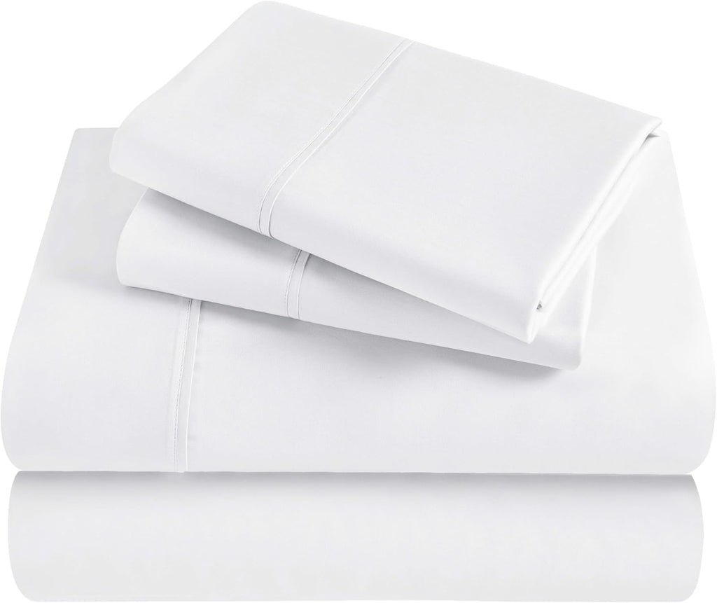Superior Modal from Beechwood 300-Thread Count Solid Deep Pocket Sheet Set, King, White, 4-Piece SetxSuperior