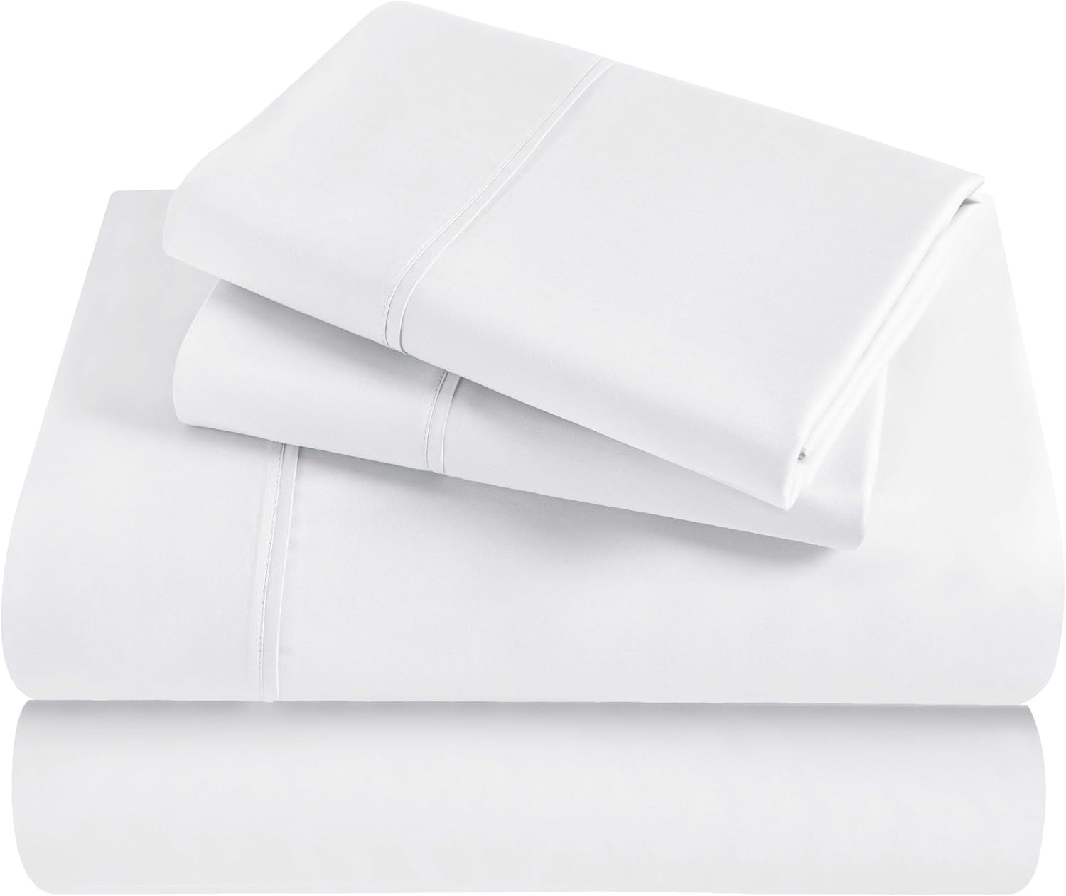 Superior Modal from Beechwood 300-Thread Count Solid Deep Pocket Sheet Set, King, White, 4-Piece SetxSuperior