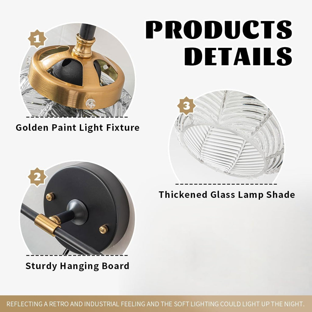 Bathroom Vanity Light Clear Glass Globe Wall Light Fixture Ribbed Glass Shade Mid Century Wall Sconce Lights Fixtures Over Mirror Modern Art Deco Sconces Farmhouse Bathroom Lighting