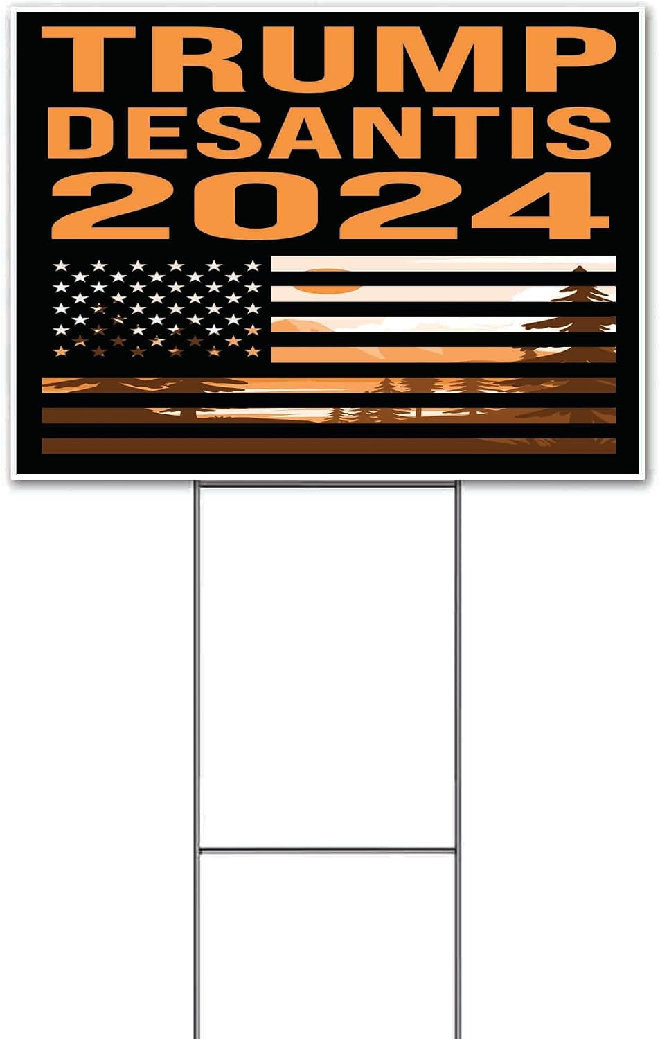 Trump Desantis 2024 (18' x 24') Yard Sign, Quantity Discounts, Multi-Packs, Includes Metal Step Stake, Bandit, New, Advertising, USA | Election, Political, Republican, Vote