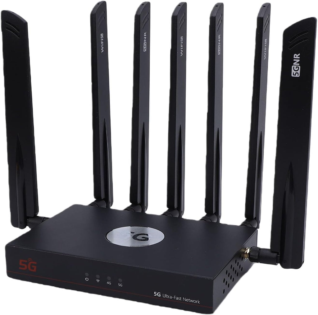Yoidesu 5G Router Dual SIM 5G NR SA NSA with Chip 2. WAN and Gigabit LAN Ports, WiFi 6 CPE Router Dual Band Mesh Coverage for Home Office Streaming (US Plug)