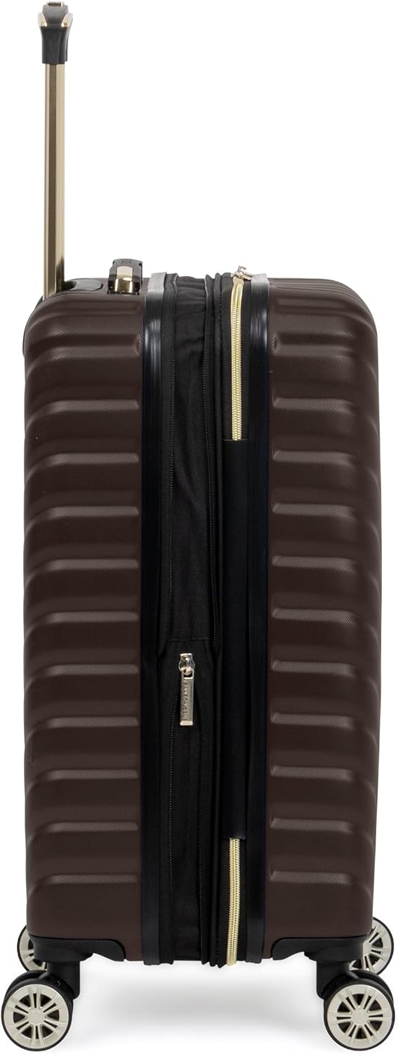 Kenneth Cole REACTION Madison Square Lightweight Hardside Chevron Expandable Spinner Luggage, Chocolate Brown, 2-Piece (20' Carry On + Sophie Backpack)