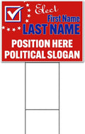 Elect Name Position Political Customizable (18' x 24') Yard Sign, Quantity Discounts, Multi-Packs, Includes Metal Step Stake, Bandit, New, Advertising, USA