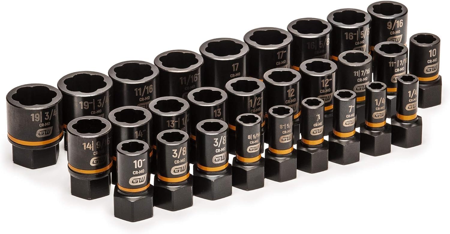 GEARWRENCH 28 Pc. 1/4' & 3/8' Drive Bolt Biter™ Impact Extraction Socket Set - 84784