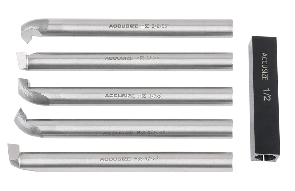 Accusize Industrial Tools 1/2 inch 6 pcs H.S.S. Internal Threading and Boring Tool Set, 2663-2004
