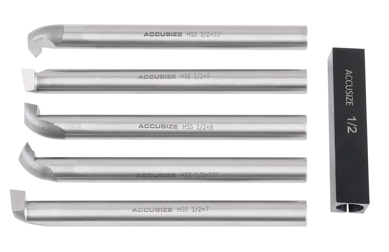 Accusize Industrial Tools 1/2 inch 6 pcs H.S.S. Internal Threading and Boring Tool Set, 2663-2004