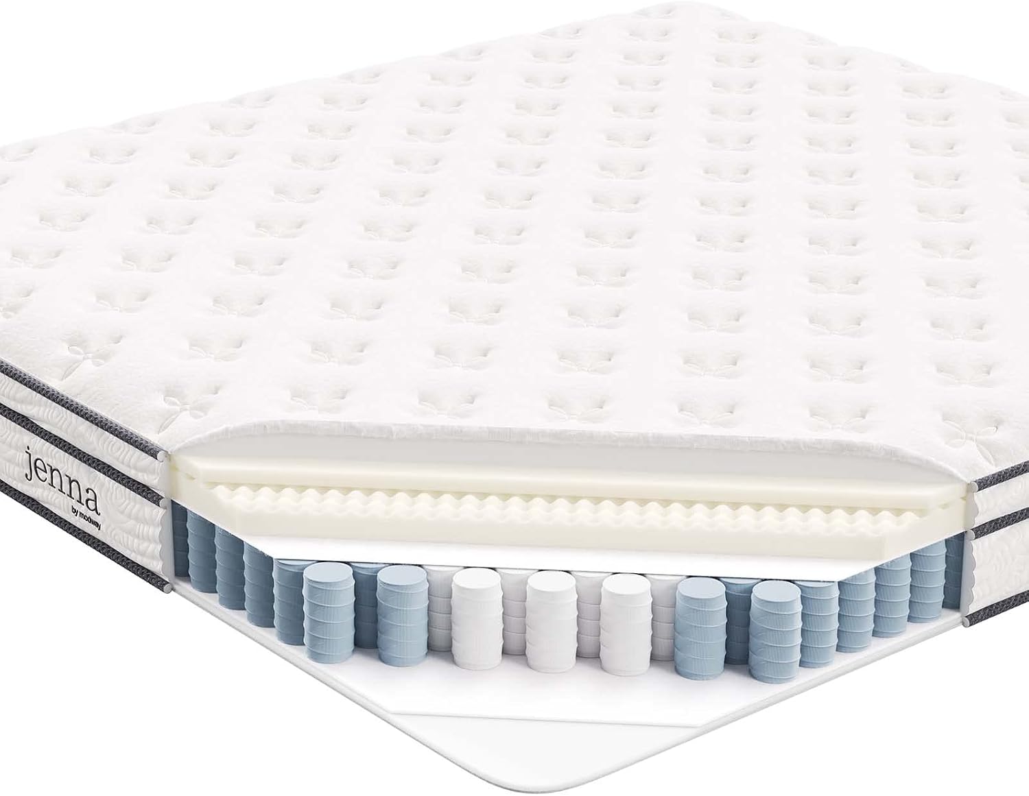 Modway Jenna 8' Innerspring and Memory Foam King Mattress With Individually Encased Coils