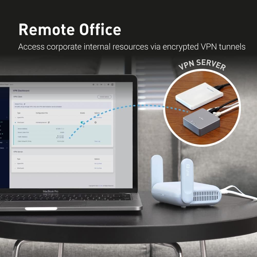 GL.iNet GL-BE3600 (Slate 7) Portable Travel Router & GL.iNet GL-MT3000 (Beryl AX) Pocket-Sized Wi-Fi 6 Wireless Travel Gigabit Router