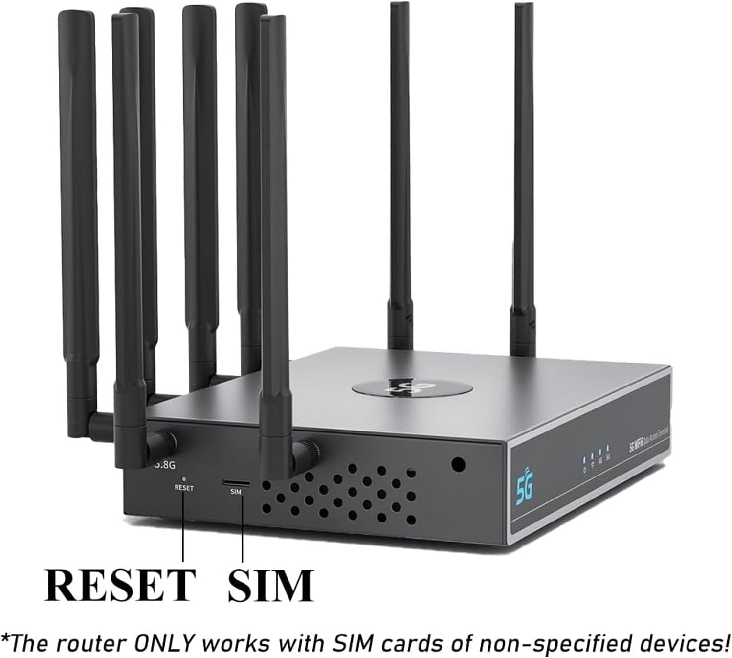 EBTOOLS WiFi 6 CPE Router, 5G NR SA NSA Modem 4.67Gbps Ultra Fast Speed, 4x4 MU MIMO OFDMA Technology for 100 Devices, with SIM Card Slot WAN LAN Ports, for Gaming Video Conferencing (US)