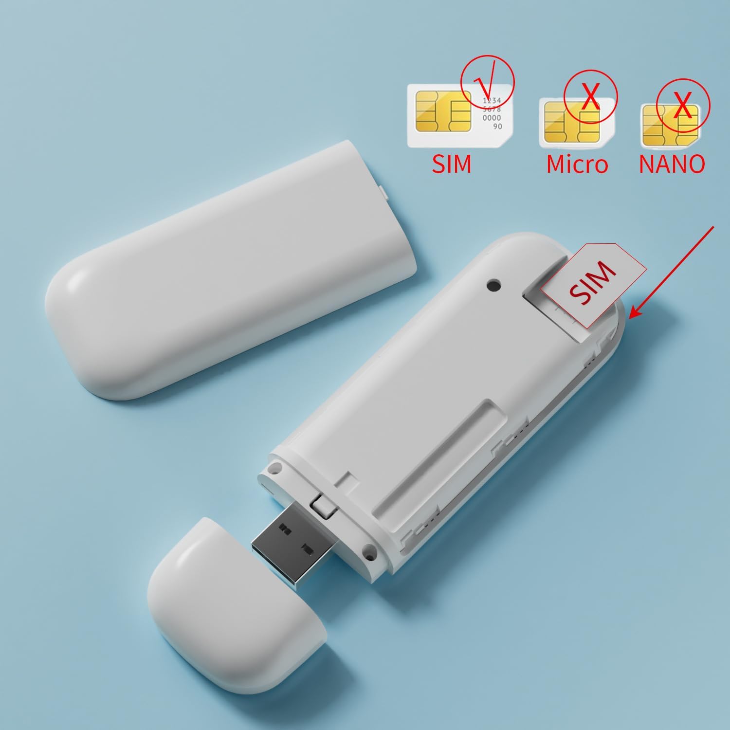 Portable WiFi Router, Wireless Mobile Hotspot Device, White, LED Signal Indicator