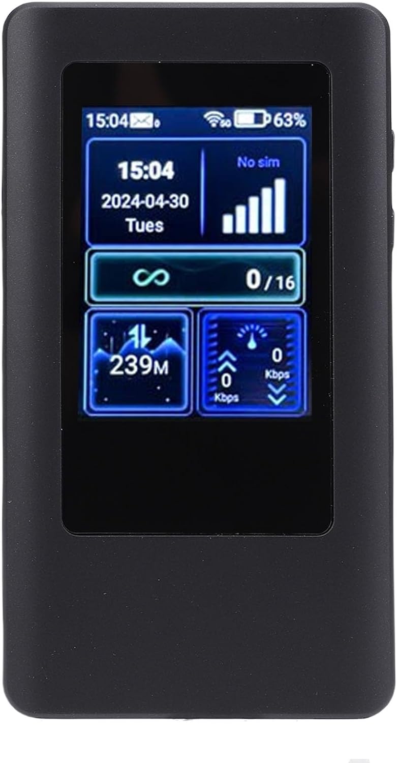 5G Router, 1200Mbps Dual Band Mobile Hotspot with LCD Screen and SIM Card Slot, Portable Travel Router for Home and Travel Supporting 16 Devices