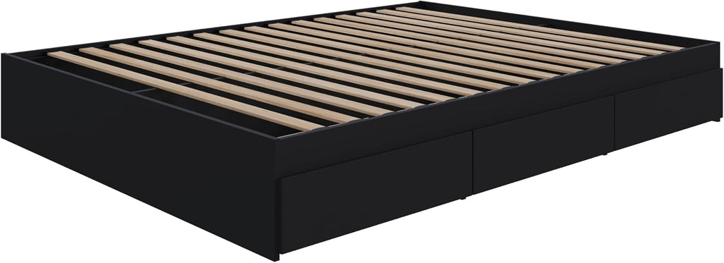 Nexera 3 Drawer Storage Bed, Full, Black