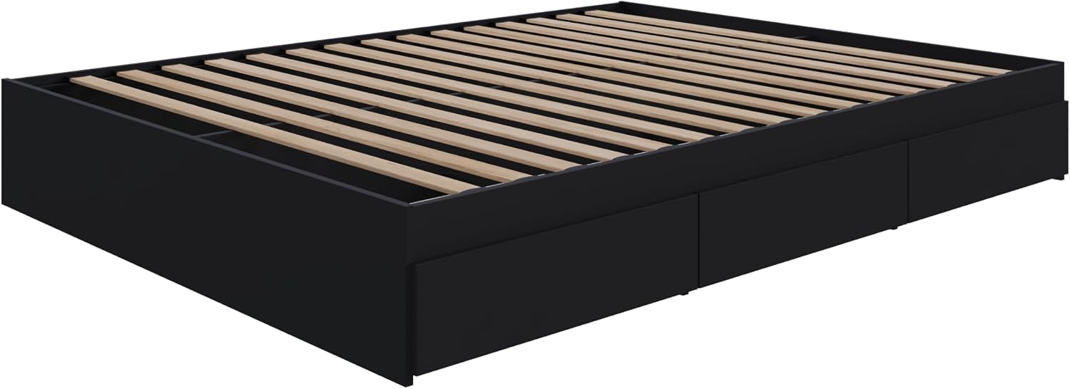 Nexera 3 Drawer Storage Bed, Full, Black