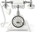 Audio Guest Book Wedding Phone, Audio Guest Book Record Customized Audio Messages Guest Book Alternatives Classic Rotary Phone for Parties Birthdays Rentals Confessions Special Occasions (White)