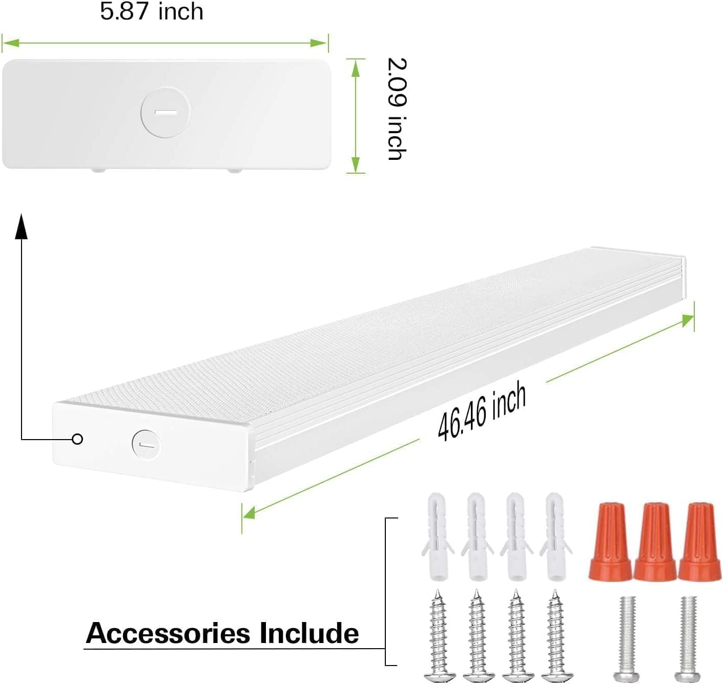 hykolity 4 Pack 4FT 5.7' W LED Wraparound Light 40W Shop Lights for Garage, 2-Lamp 32W Fluorescent Equivalent, 4400lm 4000K, Hardwired, Flushmount Office Ceiling Light Fixture, ETL Listed