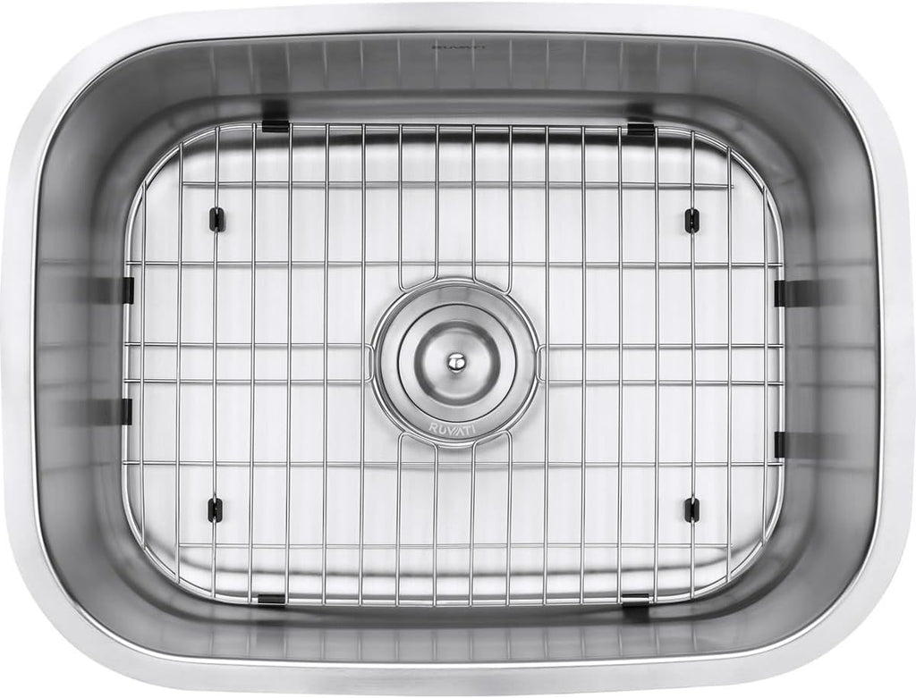 Ruvati 24' Inch RVM4132 Undermount Kitchen Sink - 16 Gauge Stainless Steel Kitchen Sink Single Bowl with Brushed Finish hides scratches, Easy-to-Clean Undermount Sinks