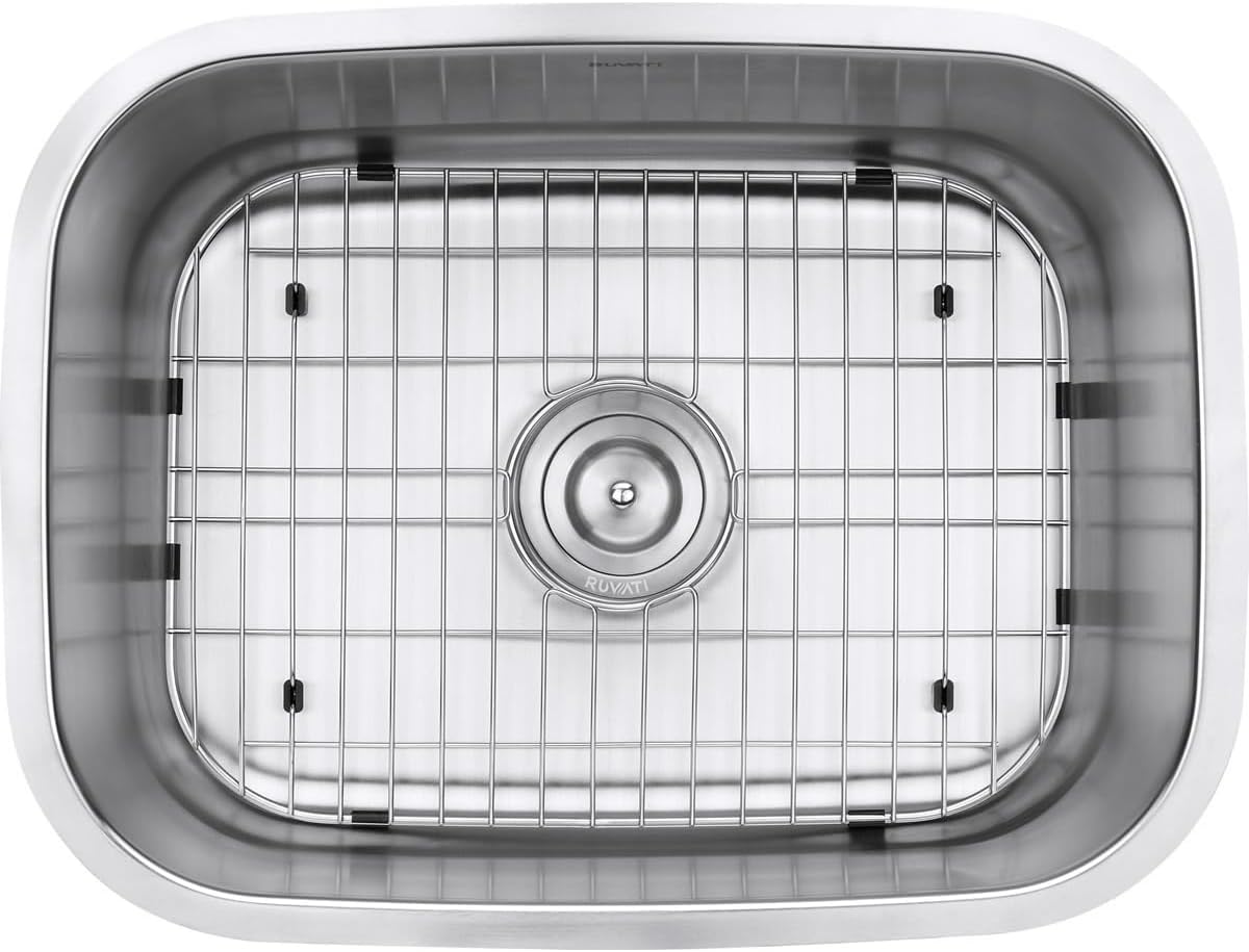Ruvati 24' Inch RVM4132 Undermount Kitchen Sink - 16 Gauge Stainless Steel Kitchen Sink Single Bowl with Brushed Finish hides scratches, Easy-to-Clean Undermount Sinks