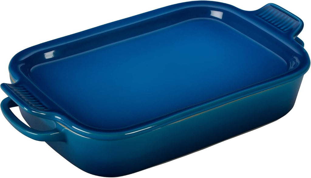 Le Creuset Stoneware Rectangular Dish with Platter Lid, 14 3/4' X 9', Marseille