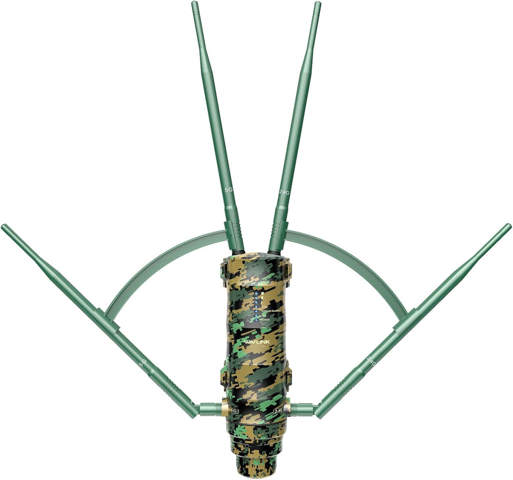 WAVLINK Outdoor WiFi Extender AC1200 Wireless Access Point with Active POE, High Power Dual Band 2.4G+5G Weatherproof Outdoor WiFi Repeater WiFi Range Extender,Mesh Extender 4x7dBi Omni Antennas
