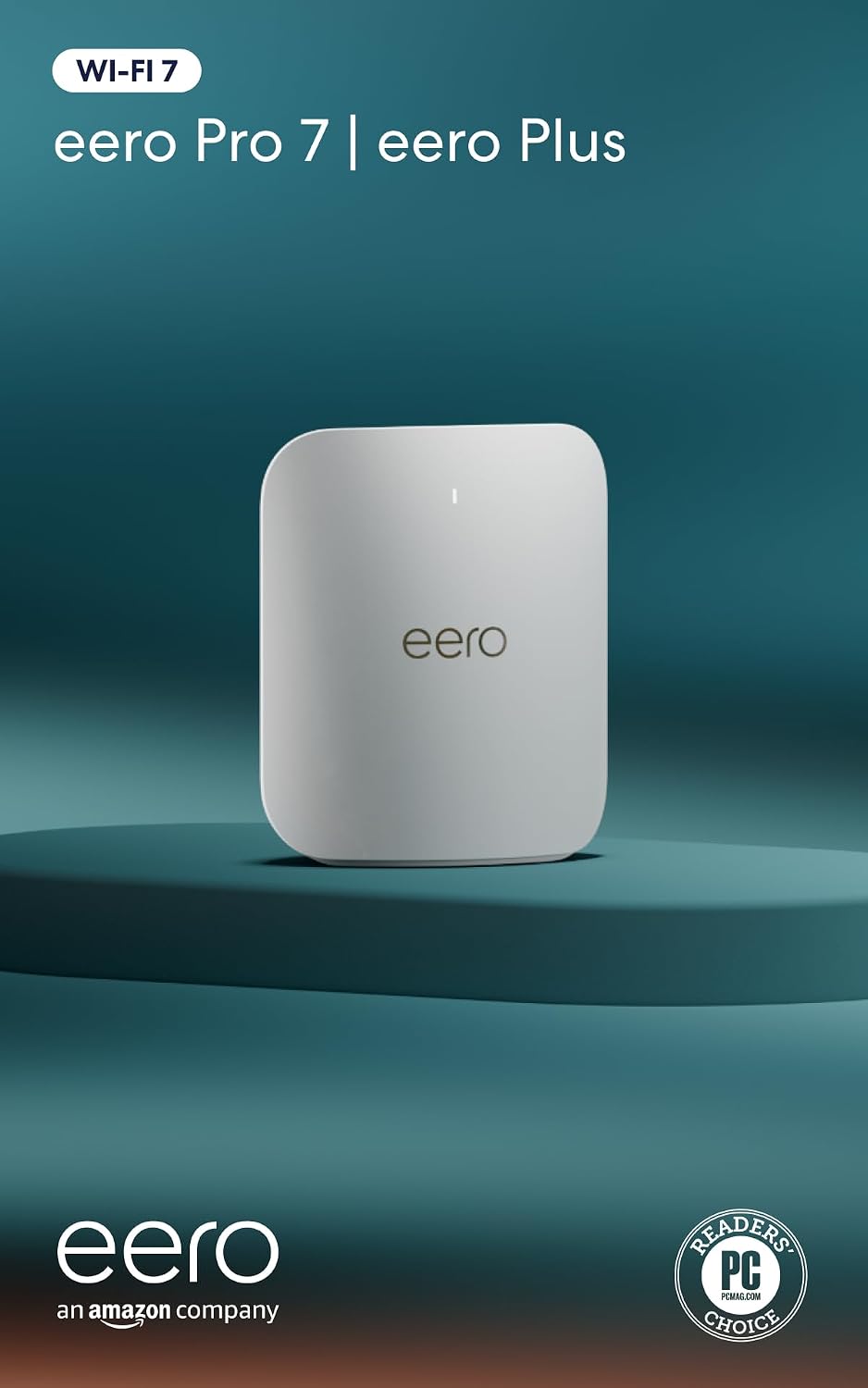 Amazon eero Pro 7 wifi router with eero Plus annual (auto-renews) - Supports internet plans up to 5 Gbps, Coverage up to 2,000 sq. ft., 1-pack