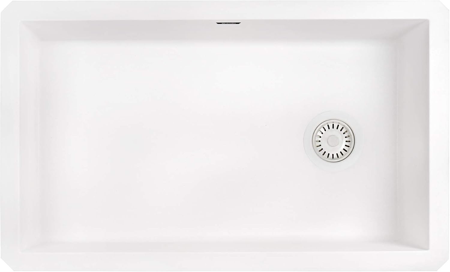 Ruvati 32 x 19 inch epiGranite Undermount Granite Composite Quartz Single Bowl Kitchen Sink - Arctic White - RVG2033WH