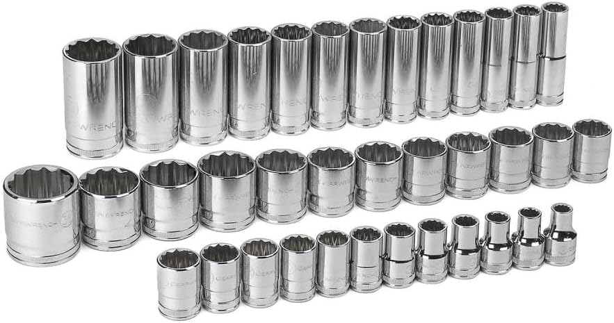 GEARWRENCH 37 Pc. 1/2' Drive 12 Point Standard & Deep Metric Socket Set - 80730