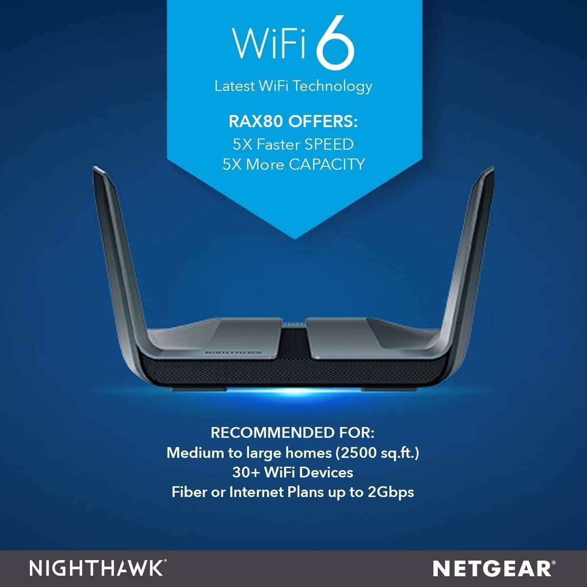 Netgear Nighthawk AX8 Router Wireless Dual-Band (2.4 GHz/5 GHz) Gigabit Ethernet Nero (Renewed)