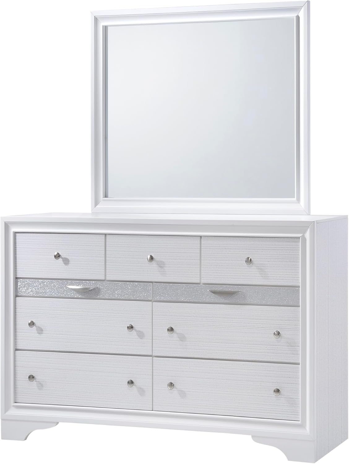 Style Full 4 Storage Bedroom Set Made with Wood in White