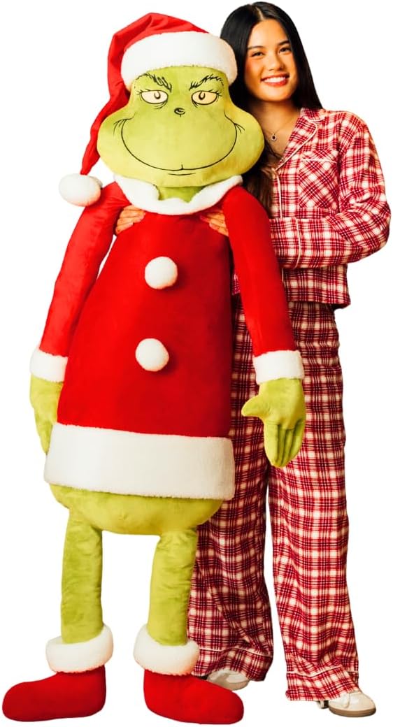 Franco Dr. Seuss The Grinch Holiday & Christmas Bedding Super Soft Life Size Plush 60 Inch Large Oversized Cuddle Pillow Buddy,(Officially Licensed Product) Collectibles
