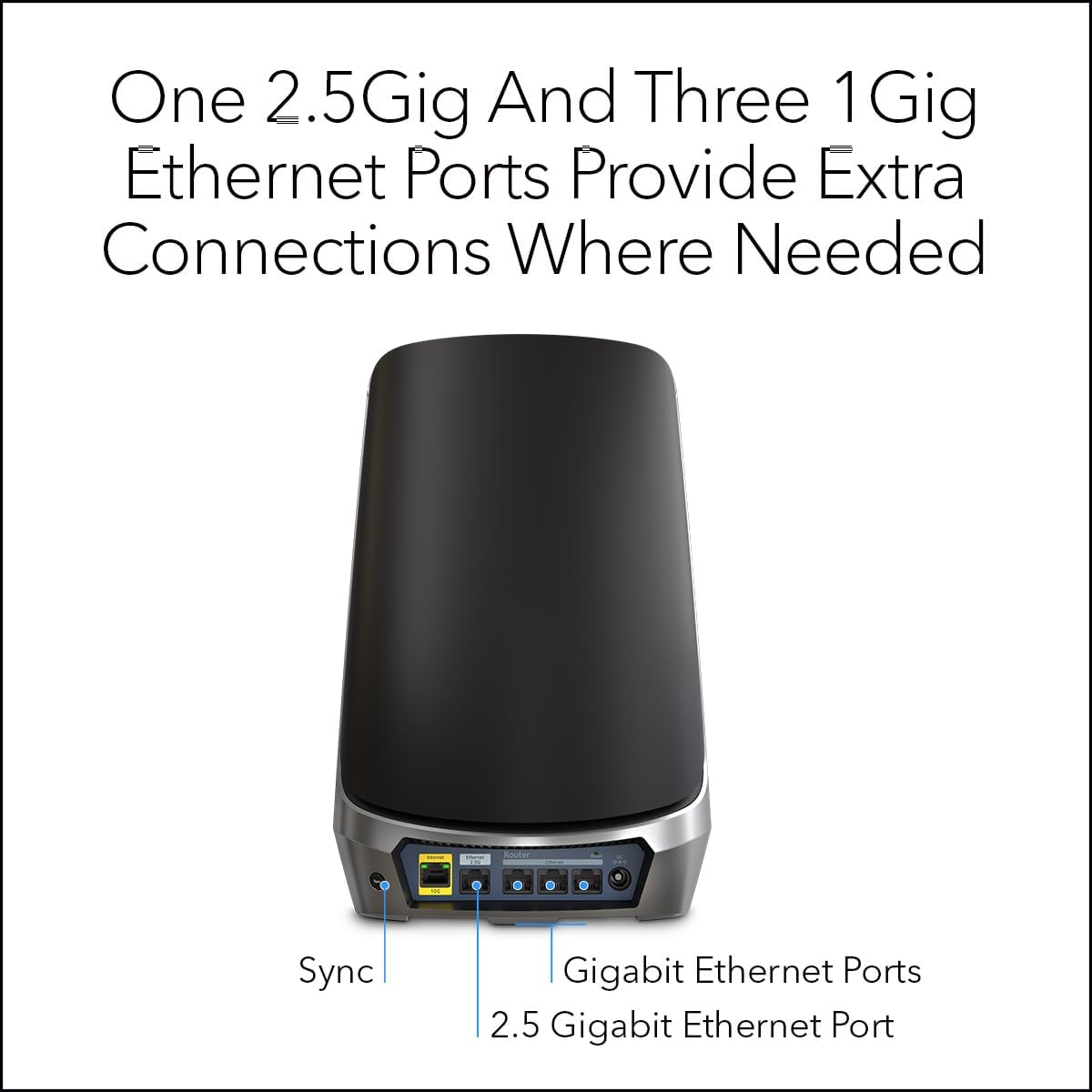 NETGEAR Orbi Quad-Band WiFi 6E Mesh Add-on Satellite (RBSE960B) - Works with Orbi RBKE963B - Adds Coverage up to 3,000 sq. ft - AXE11000 (10.8Gbps) - Black