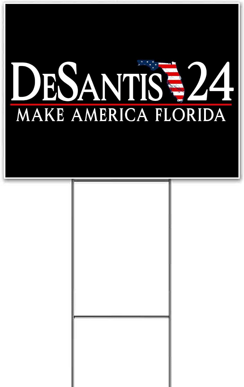 Desantis 2024 Make America Florida (18' x 24') Yard Sign, Quantity Discounts, Multi-Packs, Includes Metal Step Stake, Bandit, New, Advertising, USA| Florida, Election, Political, Republican
